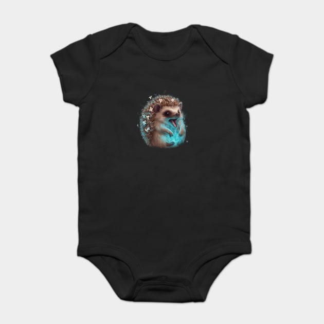Hedgehog  It has an array of spines and flowers on its back Baby Bodysuit by animegirlnft